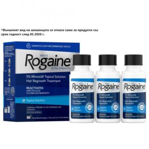 Rogaine Minoxidil Hair Loss Lotion 5%, 3 months