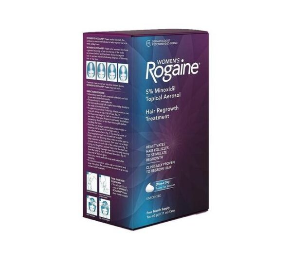 Rogaine 5% Minoxidil Foam for Women’s Hair Loss, 2 x 60 g for 4 Months